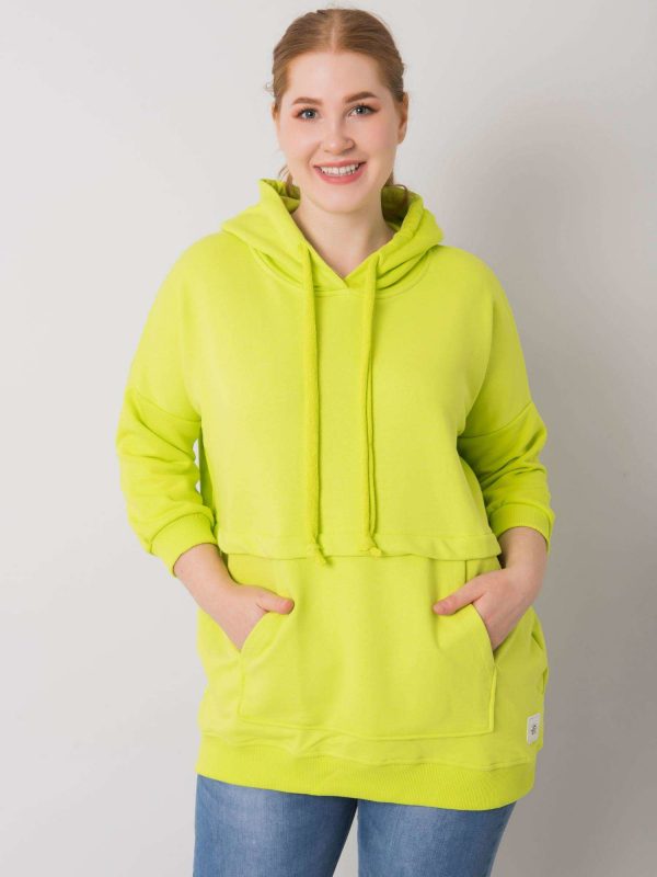 Lime plus size sweatshirt with Gioia pocket