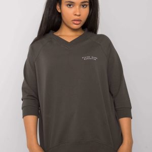 Dark khaki plus size cotton sweatshirt Naenia