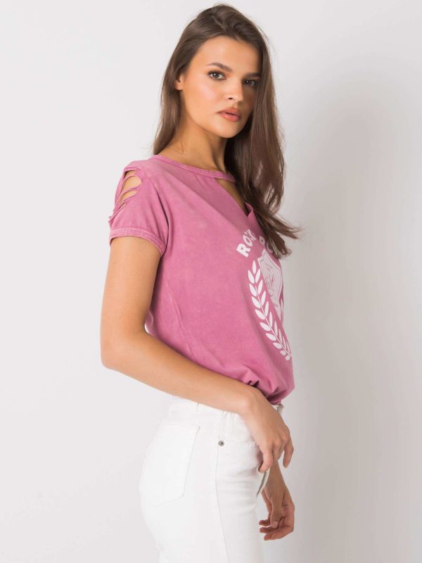 Dirty pink t-shirt with print Willow