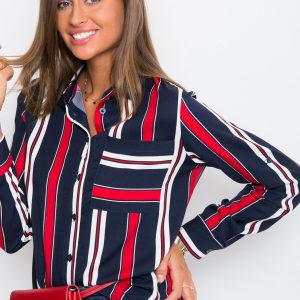 Navy Blue and Red Crush Shirt