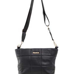 Black quilted bag with chain