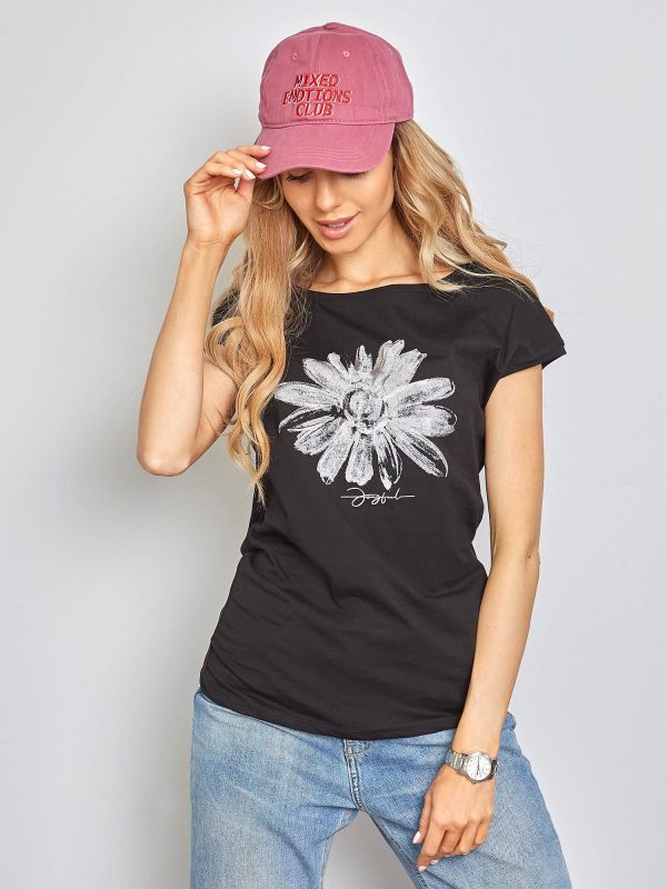 Black T-shirt Floral