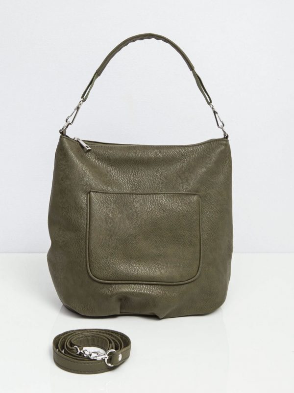 Khaki handbag faux leather