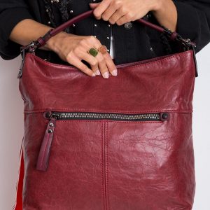 Burgundy large women's bag