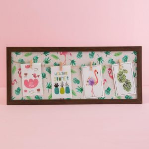 Brown rectangular photo frame