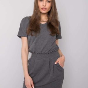 Dark grey melange casual dress Aimee RUE PARIS