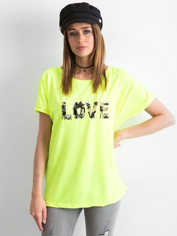 Fluo yellow loose t-shirt Lovers