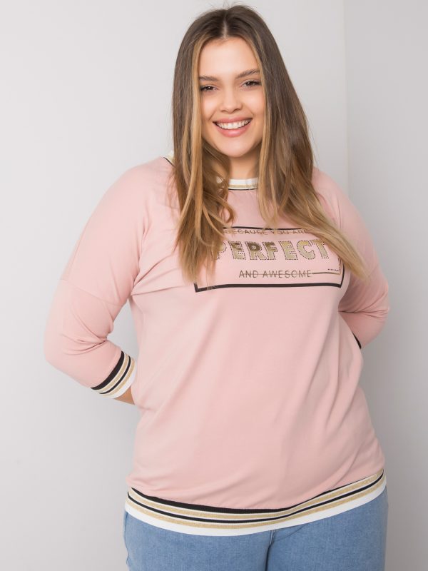 Mia Dirty Pink Plus Size Cotton Blouse