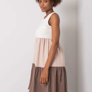 Ecru-beige cotton dress Sheyla RUE PARIS