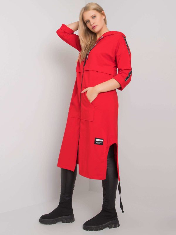 Red long sweatshirt plus size Aydin