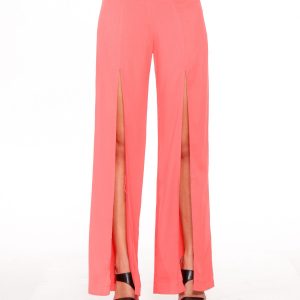 Coral wide bells culottes with slits