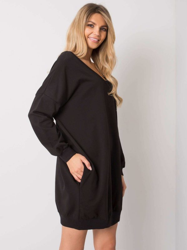 Nayla black V-neck sweatshirt