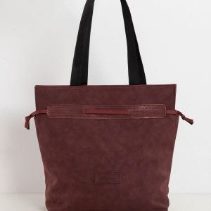 Burgundy bag with snake pattern