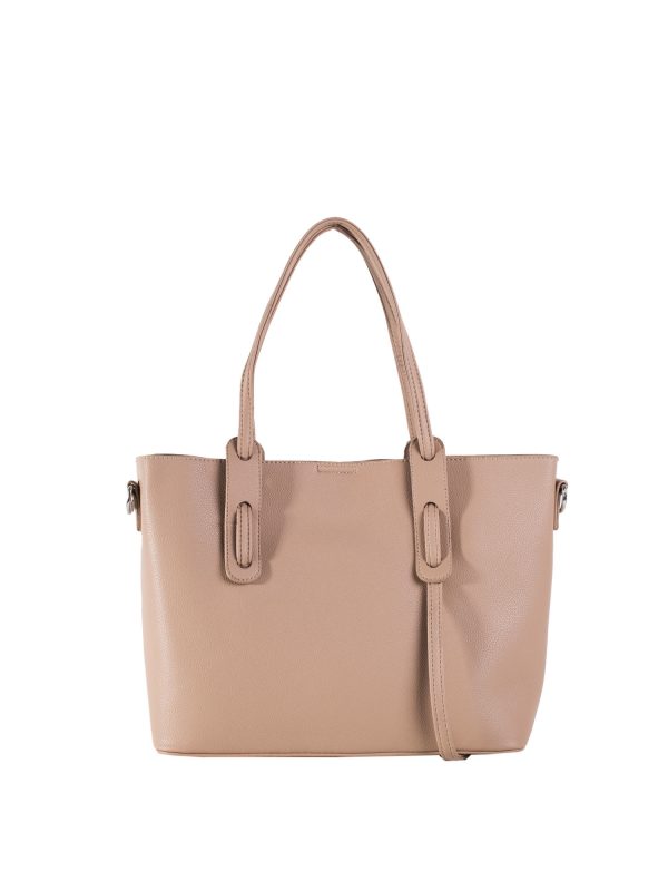 Beige Eco Leather Shoulder Bag