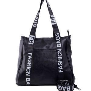 Black eco leather city bag