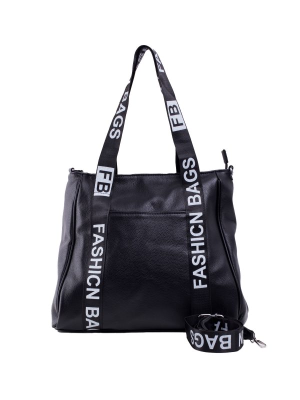 Black eco leather city bag