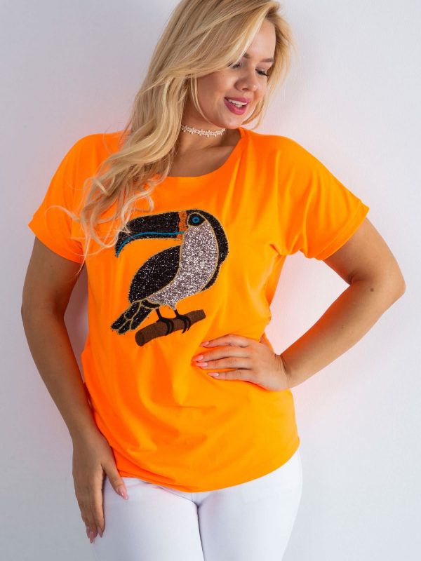 Fluo orange t-shirt Materially PLUS SIZE