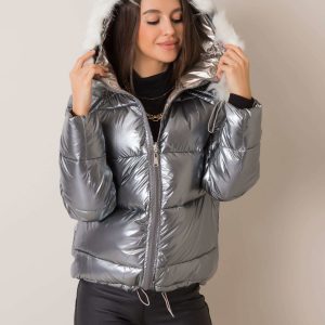 Silver-beige double-sided jacket Francesca