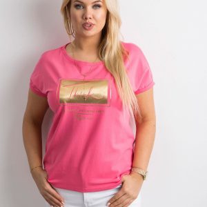 Pink T-shirt with plus size print