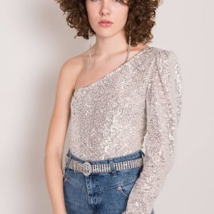 Beige Sequin BSL Bodysuit