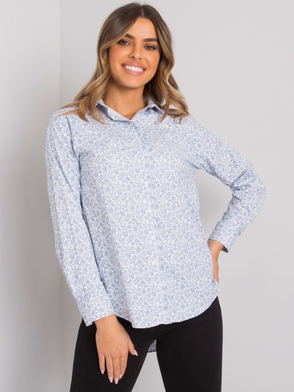 White and dark blue shirt for women in design Milazzo RUE PARIS