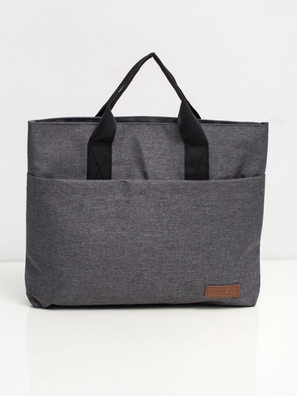 Grey Fabric Laptop Bag