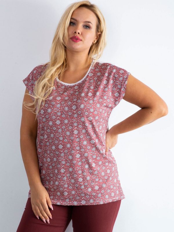 Dark pink t-shirt Powerfully PLUS SIZE