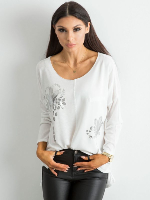 White Ladies Print Blouse