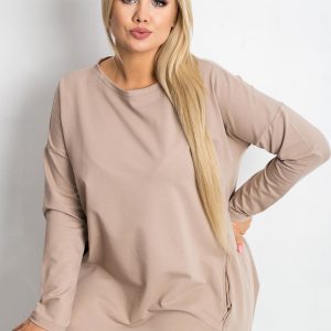 Dark beige tunic plus size Andrea