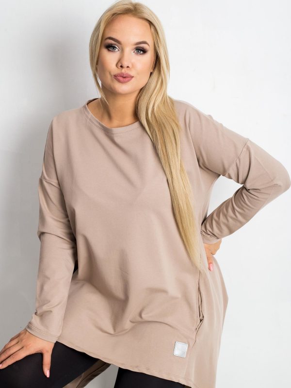 Dark beige tunic plus size Andrea