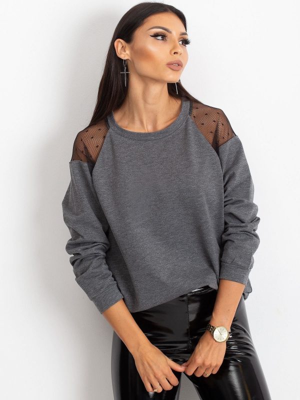 Dark Grey Sweatshirt Say