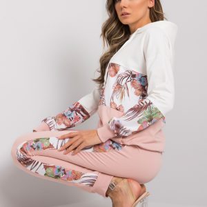 Ecru pink cotton two-piece set Melanie RUE PARIS