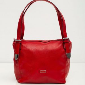 Women's red bag made of eco leather