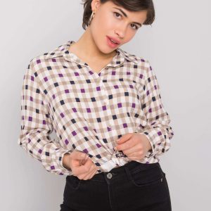 Rhoda Beige Plaid Shirt