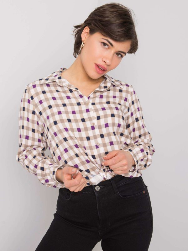 Rhoda Beige Plaid Shirt