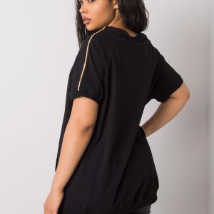 Shaunee Black Plus Size Cotton Blouse