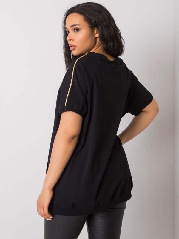 Shaunee Black Plus Size Cotton Blouse