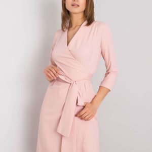 Dirty pink dress with tie Edelie