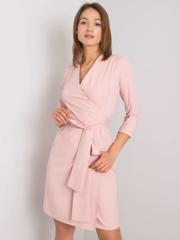 Dirty pink dress with tie Edelie