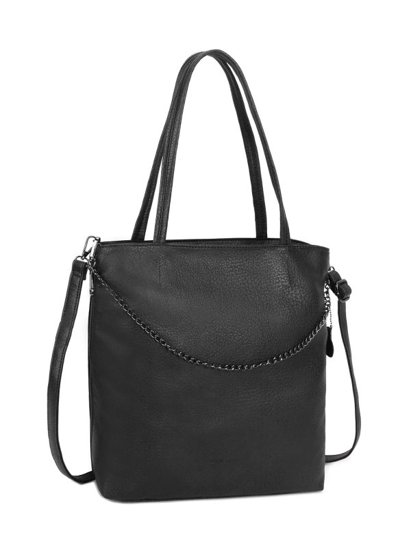 Black large bag made of eco-leather LUIGISANTO