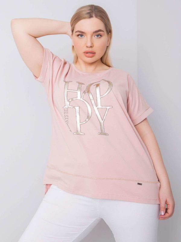 Dirty pink plus size blouse with Heidi appliques