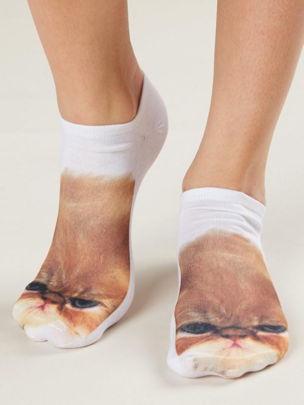 Cat Print Footwear Socks