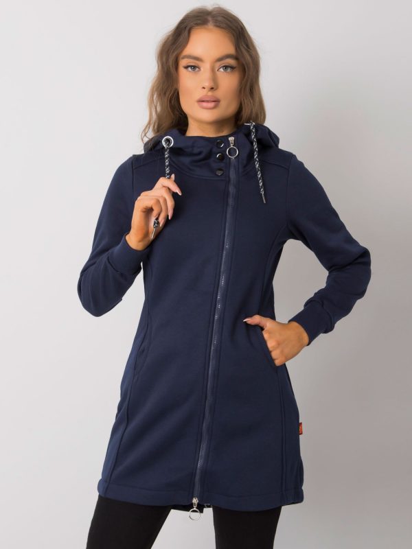 Navy Blue Cotton Hoodie Hensley