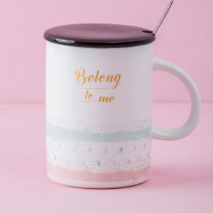 Ecru mug with teaspoon