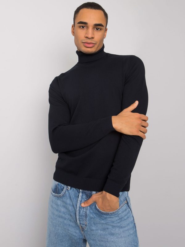 Cornell LIWALI men's navy blue turtleneck sweater