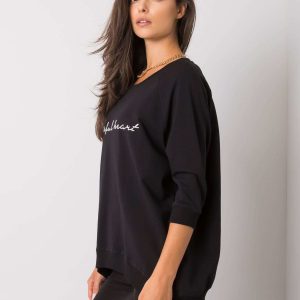 Black Hooded Sweatshirt Karissa RUE PARIS