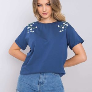 Dark blue t-shirt with embroidery Quincy