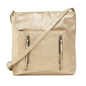 Gold faux leather handbag