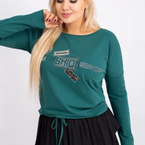 Dark Green Plus Size Disco Blouse