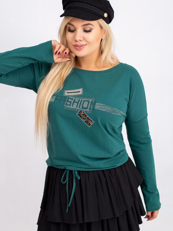 Dark Green Plus Size Disco Blouse